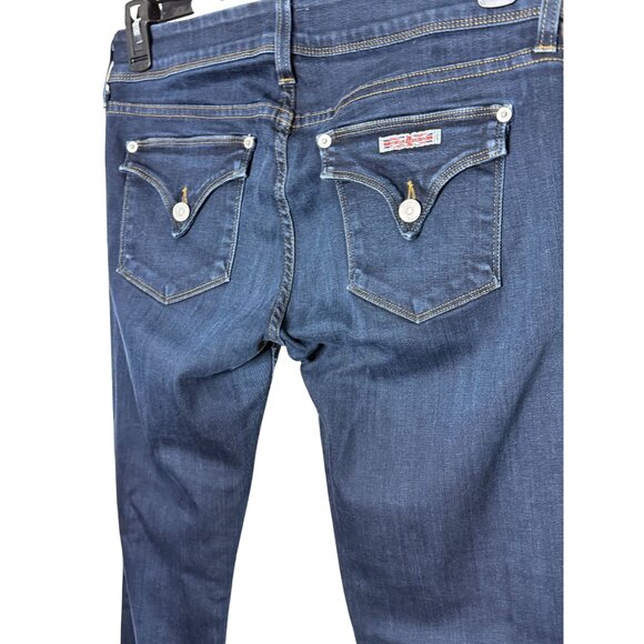 Hudson "Ginny Crop" Straight Cut with Cuffs Dark Wash Flap Pockets Size 29 - Picture 4 of 12